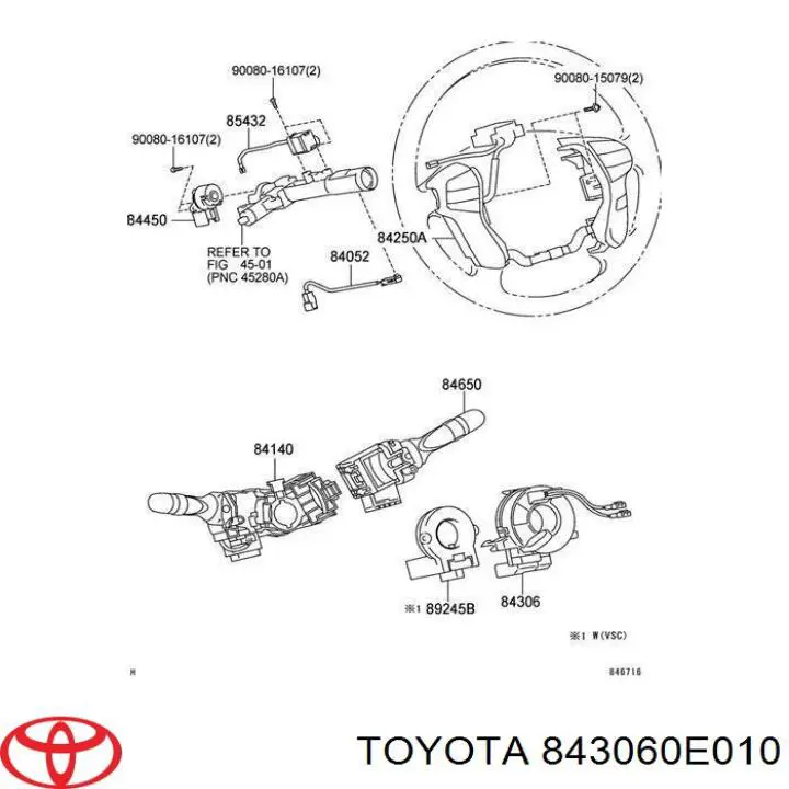 843060E010 Toyota Кольцо подушки безопасности