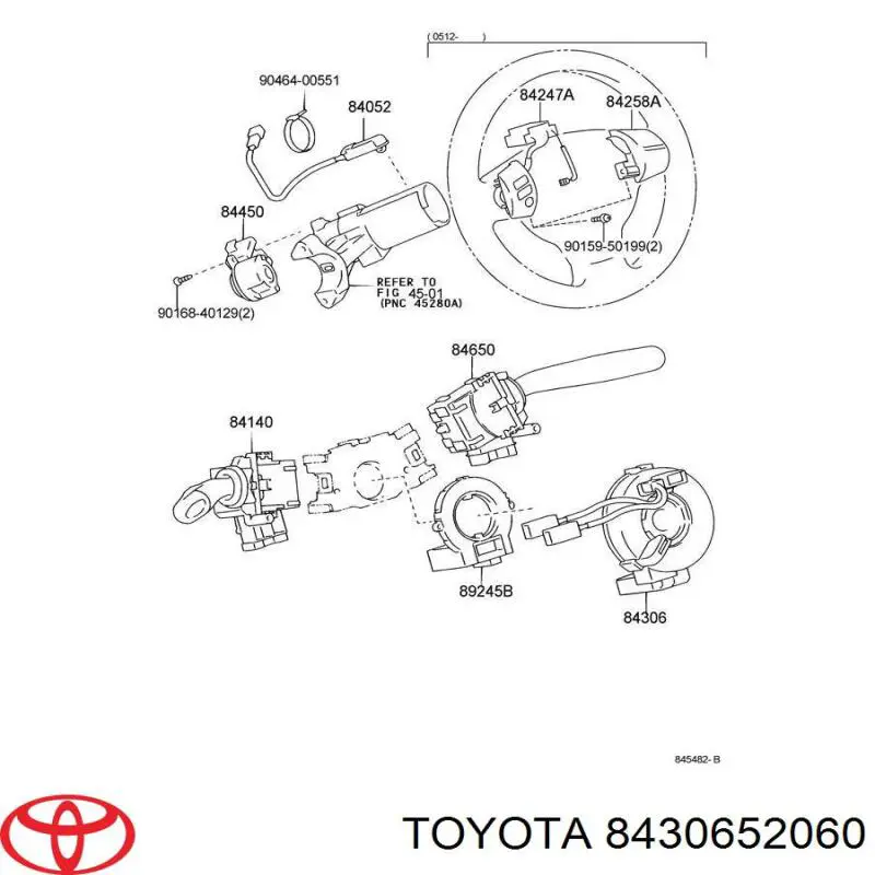 Шлейф руля 8430652060 Toyota