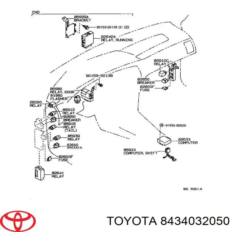 Interruptor Luz De Freno 8434032050 Toyota