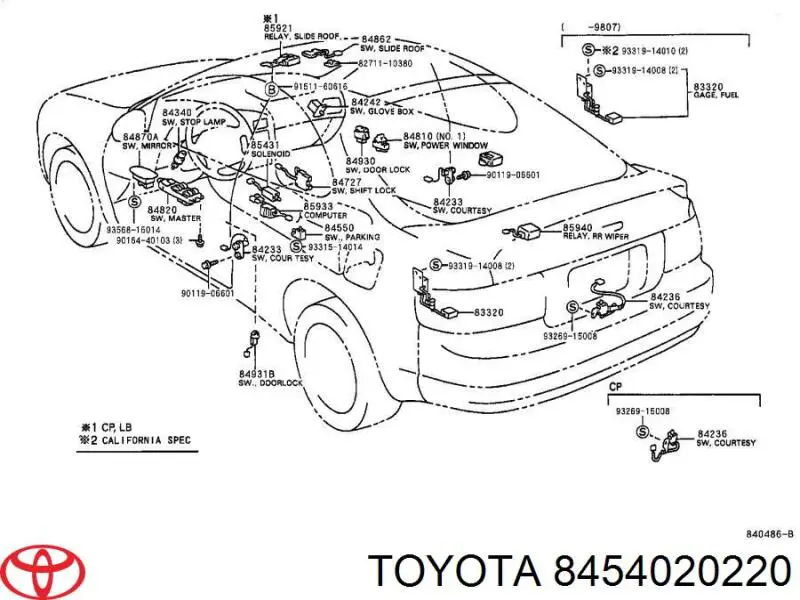 Датчик нейтральной передачи Toyota 8454020220 цена, от 341.43 USD