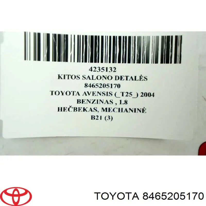 8465205170 Toyota comutador direito instalado na coluna da direção