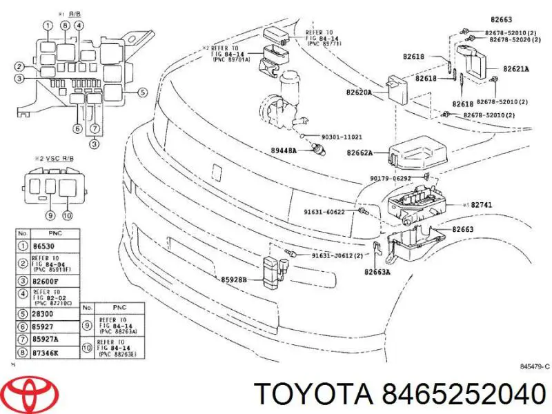 Переключатель подрулевой правый 8465252040 Toyota