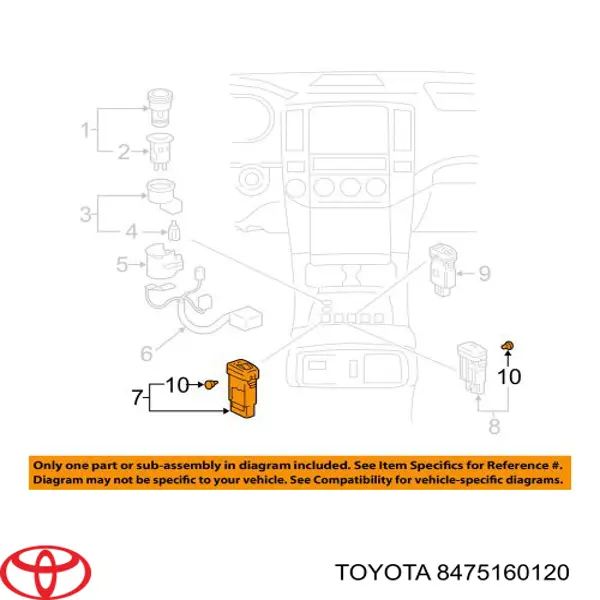 Botão de ativação de aquecimento do assento para Toyota Land Cruiser (J12)
