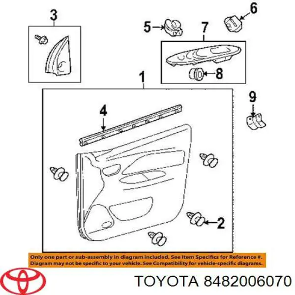 Купить 8482006070 Toyota Кнопки переднего левого стеклоподъёмника
