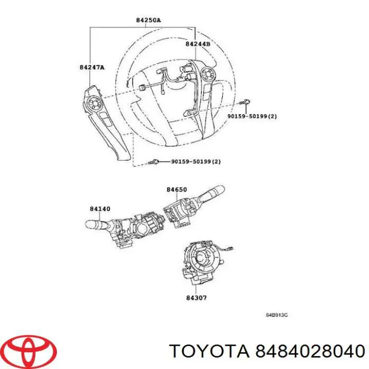 8484028040 Toyota кнопка привода замка крышки багажника (двери 3/5-й (ляды)