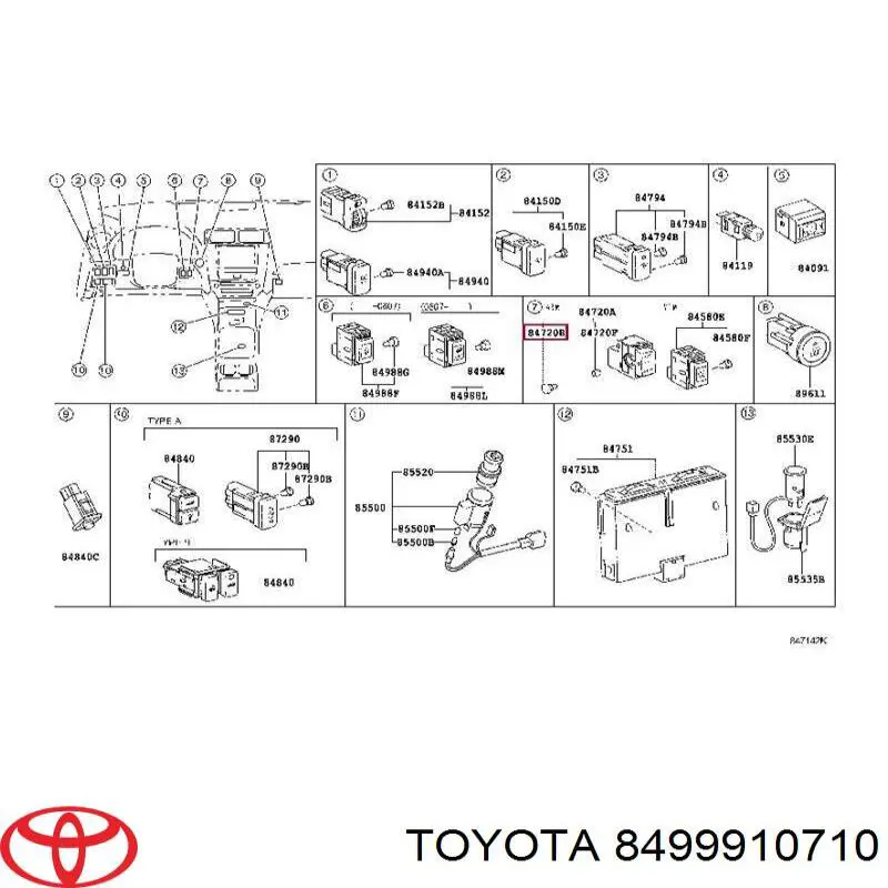 8499910710 Toyota 