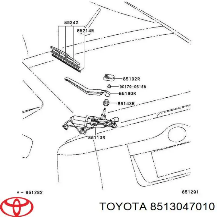 8513047010 Toyota motor de limpador pára-brisas de vidro traseiro