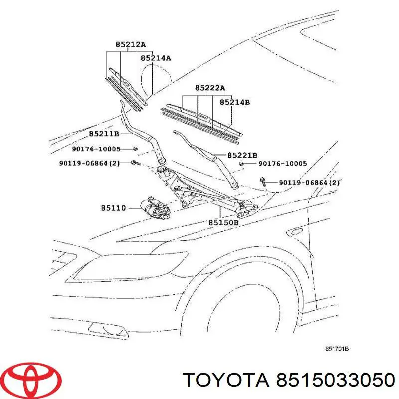 Трапеция дворников Камри V40 (Toyota Camry)