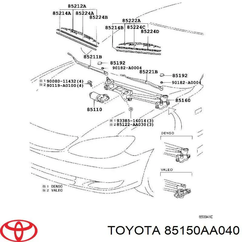 85150AA040 Toyota Трапеция стеклоочистителя