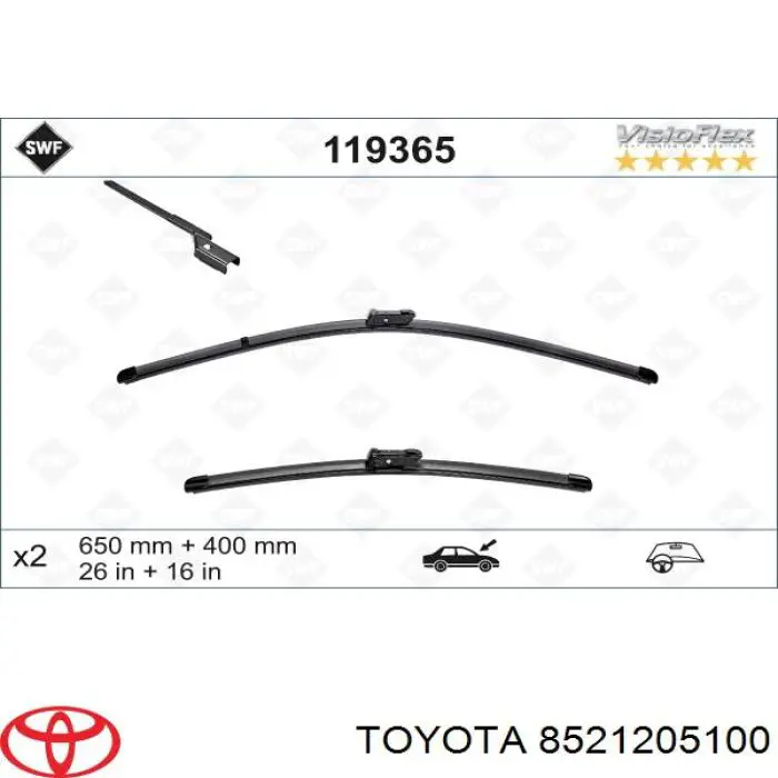 8521205100 Toyota щетка-дворник лобового стекла пассажирская