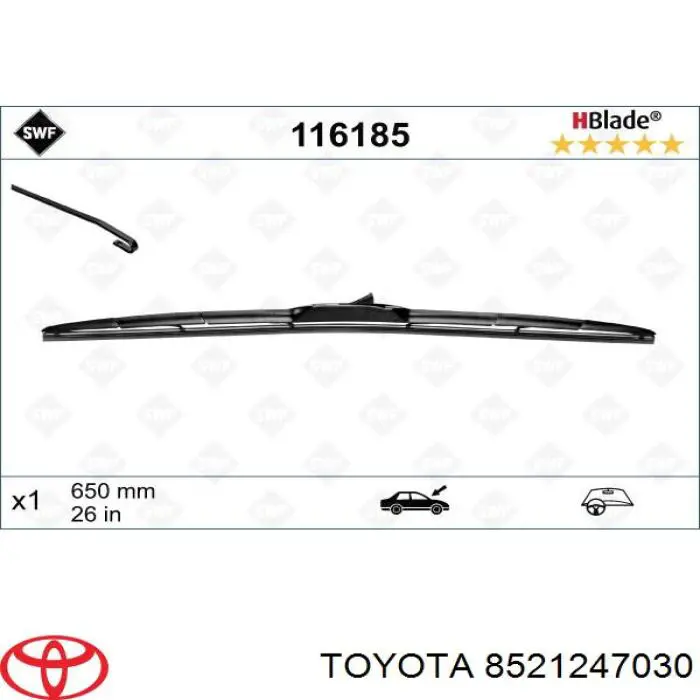8521247030 Toyota щетка-дворник лобового стекла пассажирская