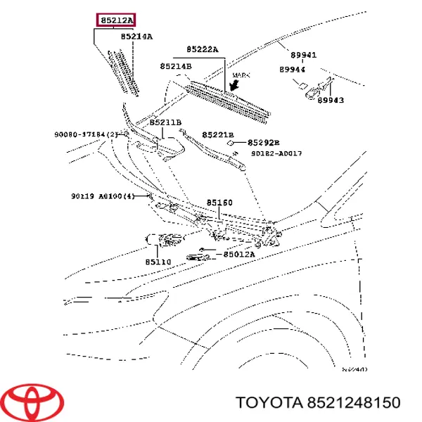 8521248150 Toyota щетка-дворник лобового стекла водительская