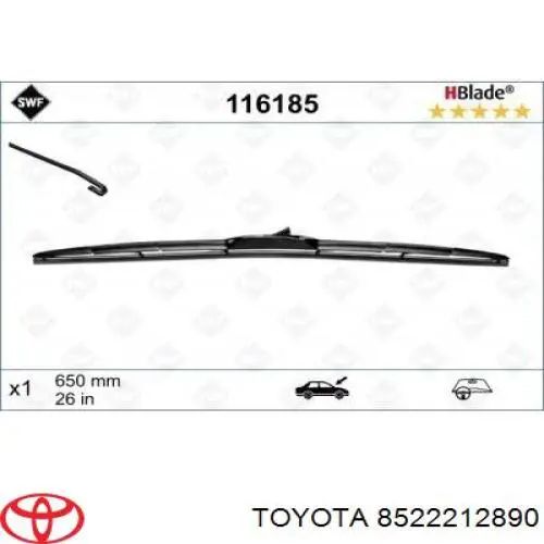 Limpiaparabrisas de luna delantera copiloto 8522212890 Toyota