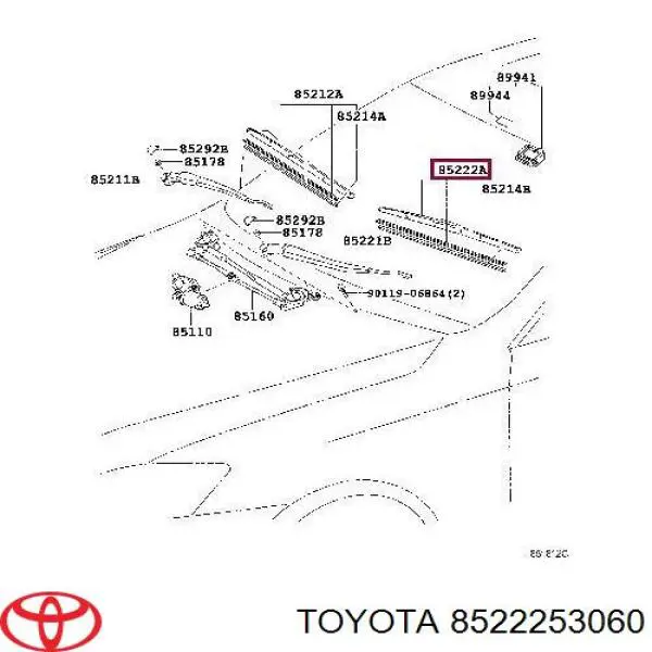 Limpa-pára-brisas de vidro traseiro para Toyota Camry VI V40