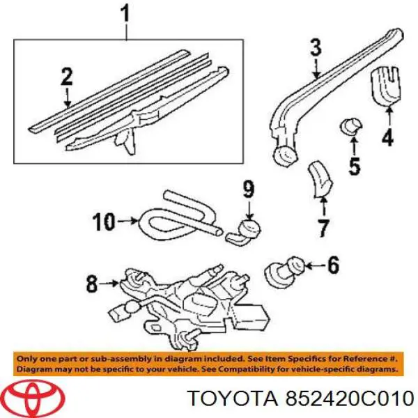 Щетка-дворник заднего стекла на Toyota Sequoia K6