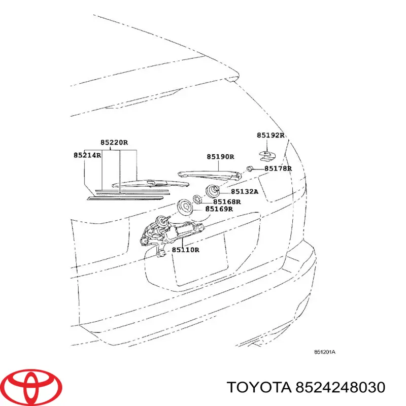 дворник заднего стекла Toyota 8524248030 цена, от 14.97 USD