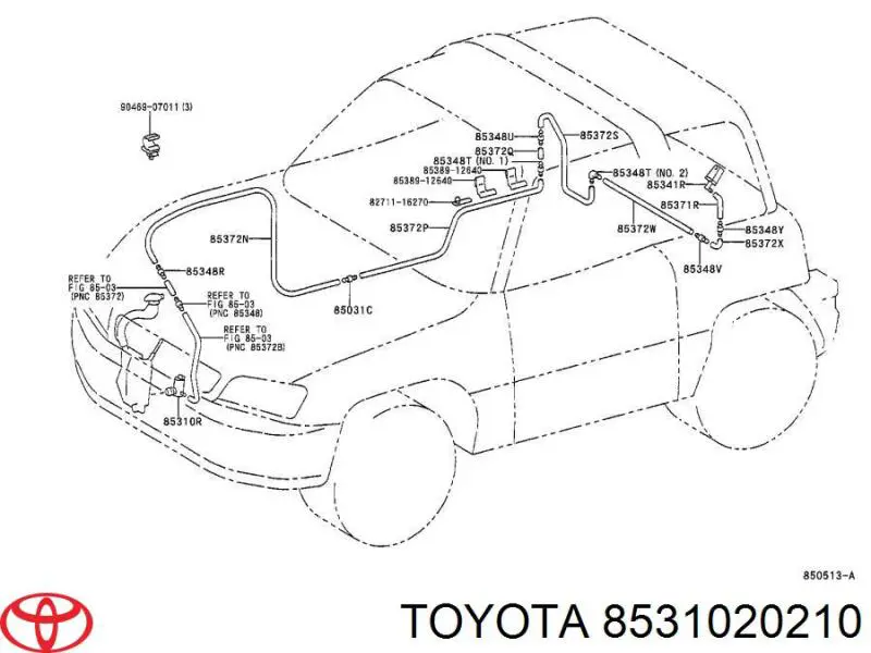 8531020210 Toyota насос-мотор омывателя стекла переднего