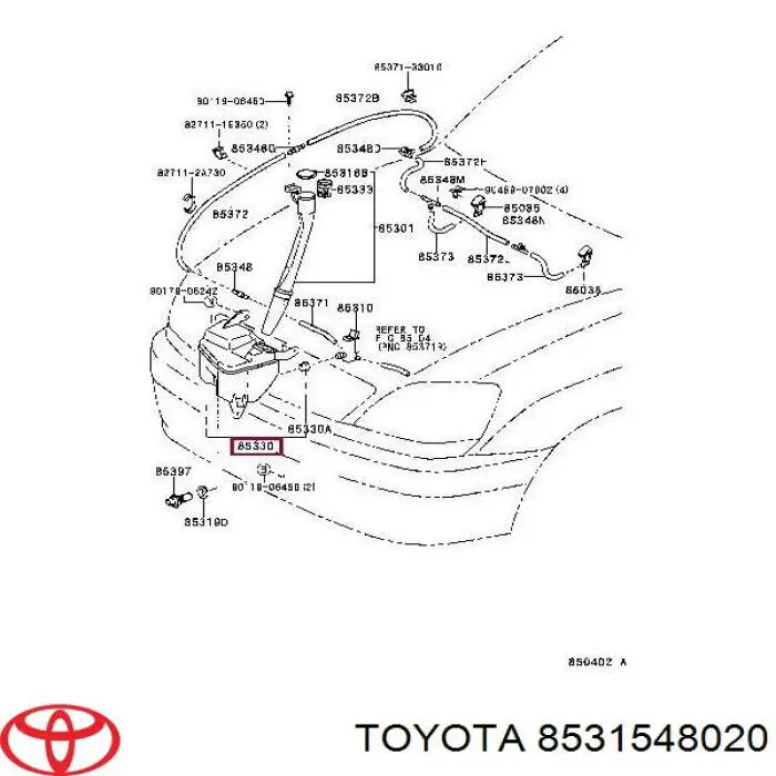 Бачок омывателя лобового стекла Lexus RX 300 внедорожник (MCU1) (1998 - 2003) цена, от 36.03 USD