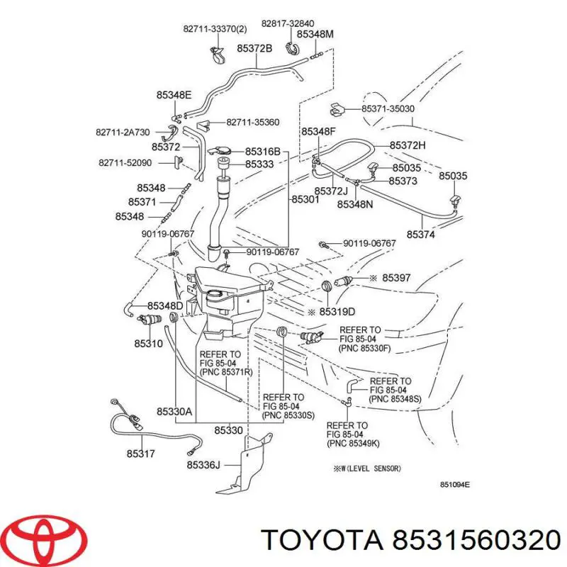 Бачок омывателя лобового стекла Lexus GX 470 внедорожник (J12) (2002 - 2009) цена, от 84.75 USD