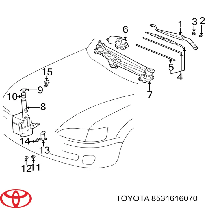 Крышка бачка омывателя на Toyota Yaris P21