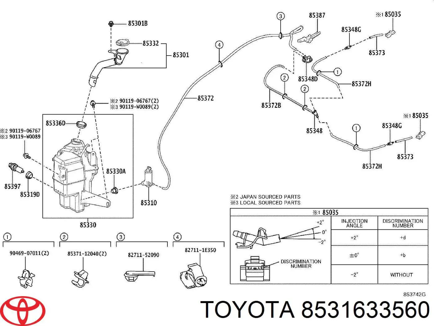 8531633560 Toyota Крышка бачка стеклоомывателя