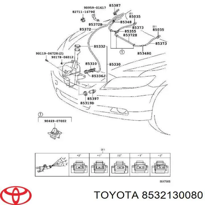 União em T do sistema de lavador de pára-brisas para Toyota Yaris (SP90)