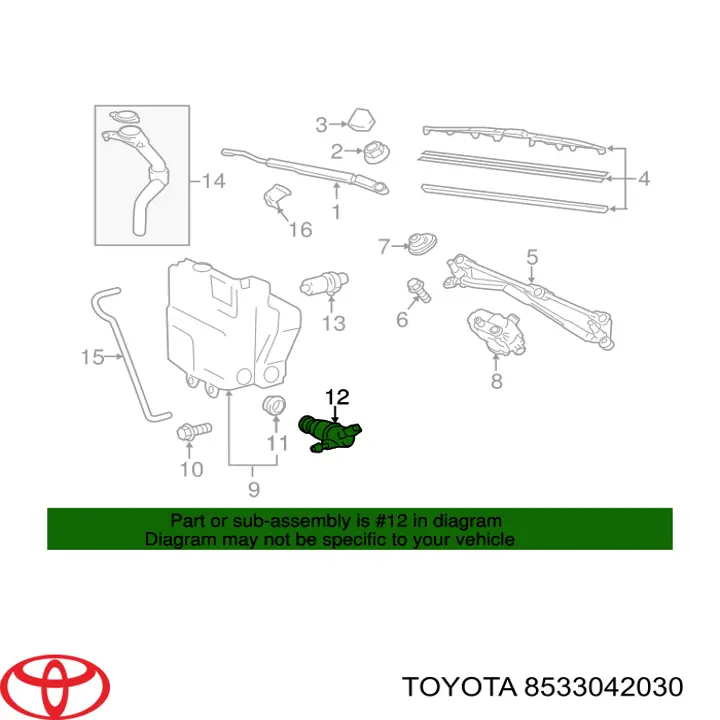 Насос-мотор омывателя стекла заднего на Toyota Scion IQ EV 