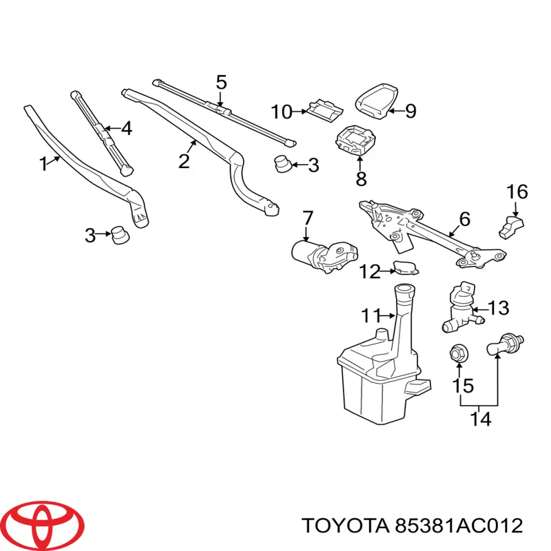 85381AC012 Toyota Веерная форсунка омывателя
