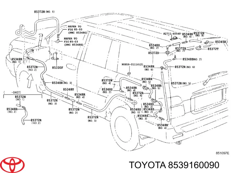 Форсунка омывателя заднего стекла на Toyota Land Cruiser 100 