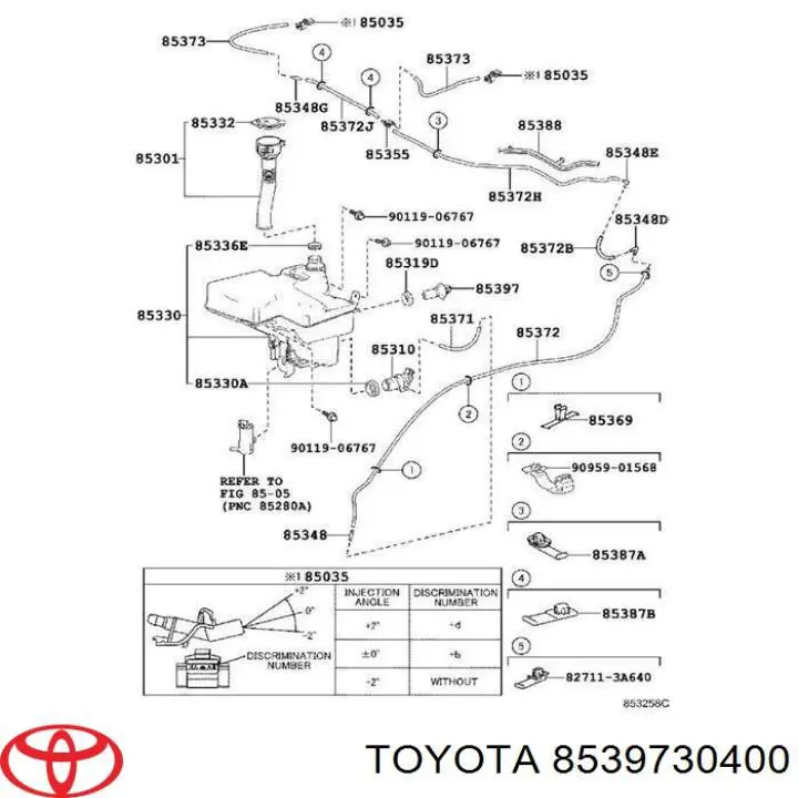 8539730400 Toyota датчик уровня бачка стеклоомывателя