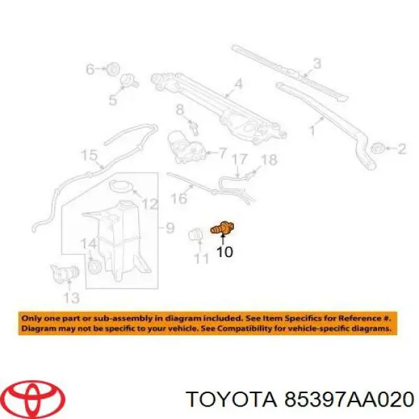 Датчик уровня бачка стеклоомывателя Toyota 85397AA020 цена, от 22.80 USD