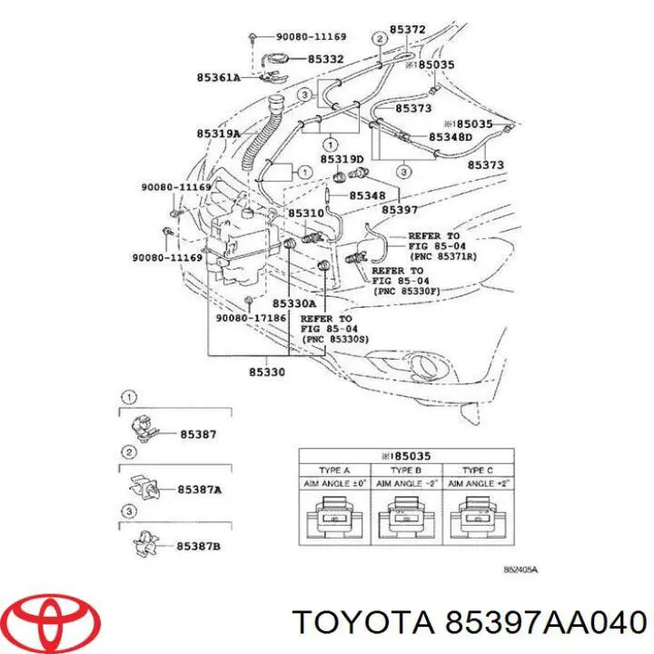 Датчик уровня бачка стеклоомывателя на Toyota Solara V3