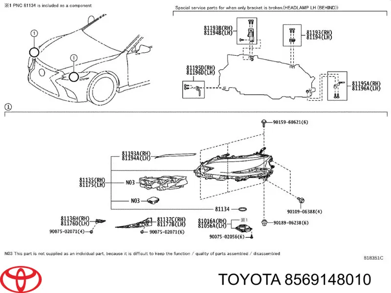 8569148010 Toyota Гидрокорректор фар