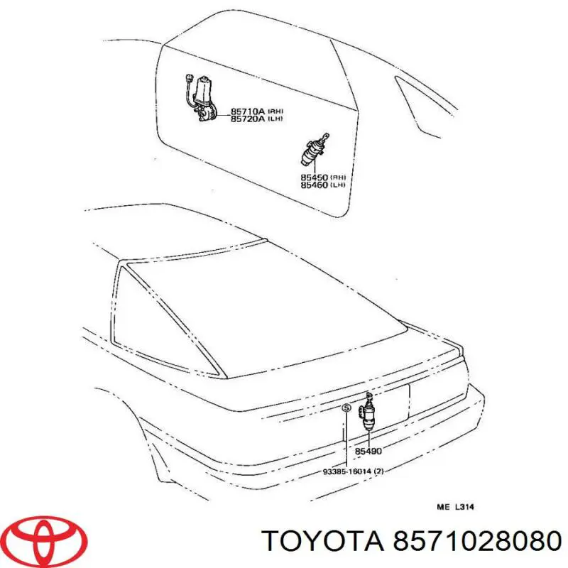 Мотор стеклоподъемника двери передней правой 8571028080 Toyota