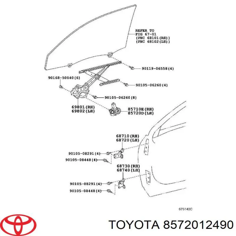 Мотор стеклоподъемника двери передней левой на Toyota Land Cruiser PRADO 