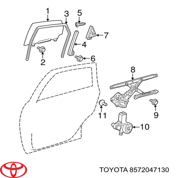 8572047130 Toyota Мотор стеклоподъемника двери задней, левой