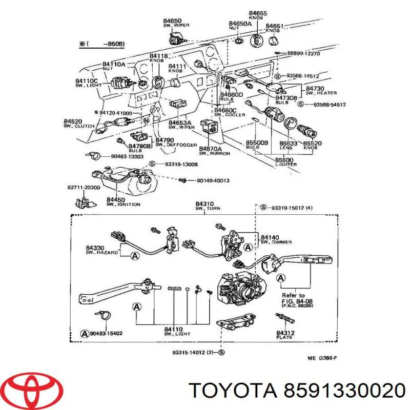Resistor (resistência) de ventilador de forno (de aquecedor de salão) para Toyota Carina (T19)