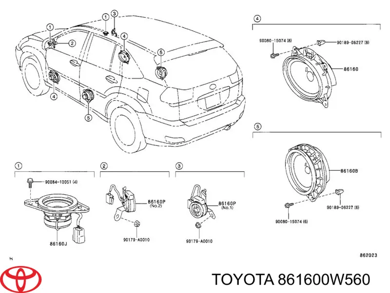 Динамик передней двери Toyota 861600W560 цена, от 51.74 USD