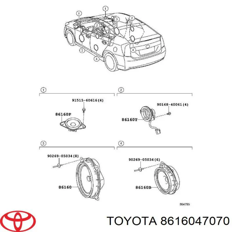 8616047070 Toyota Громкоговоритель