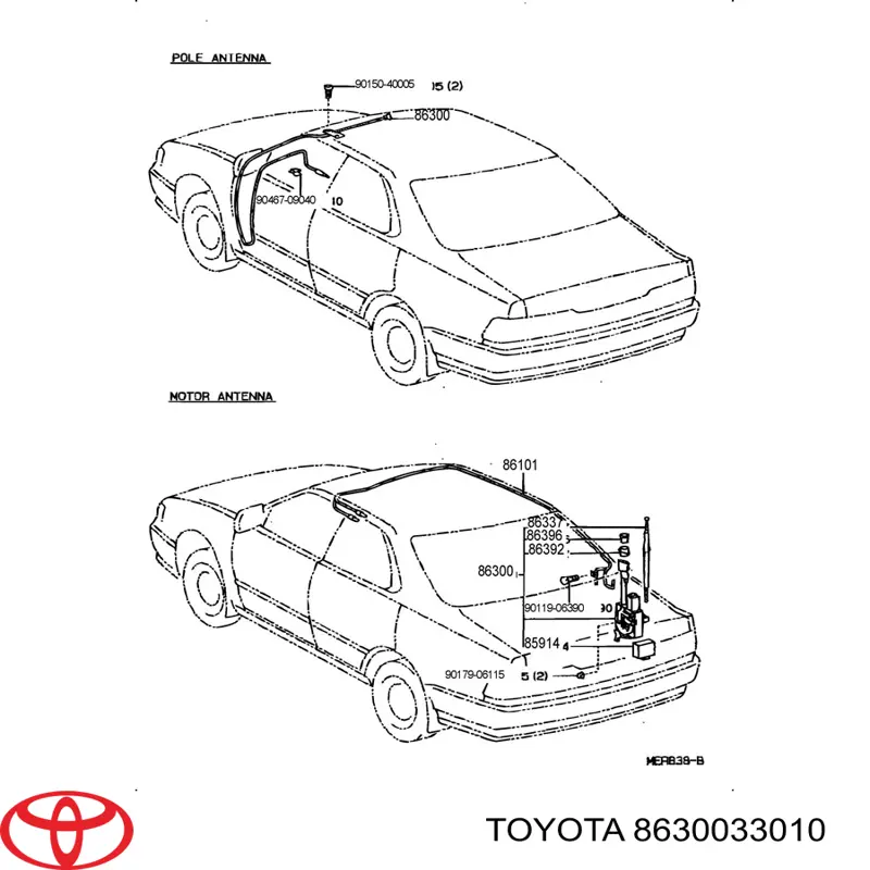 8630033010 Toyota Антенна на крышу