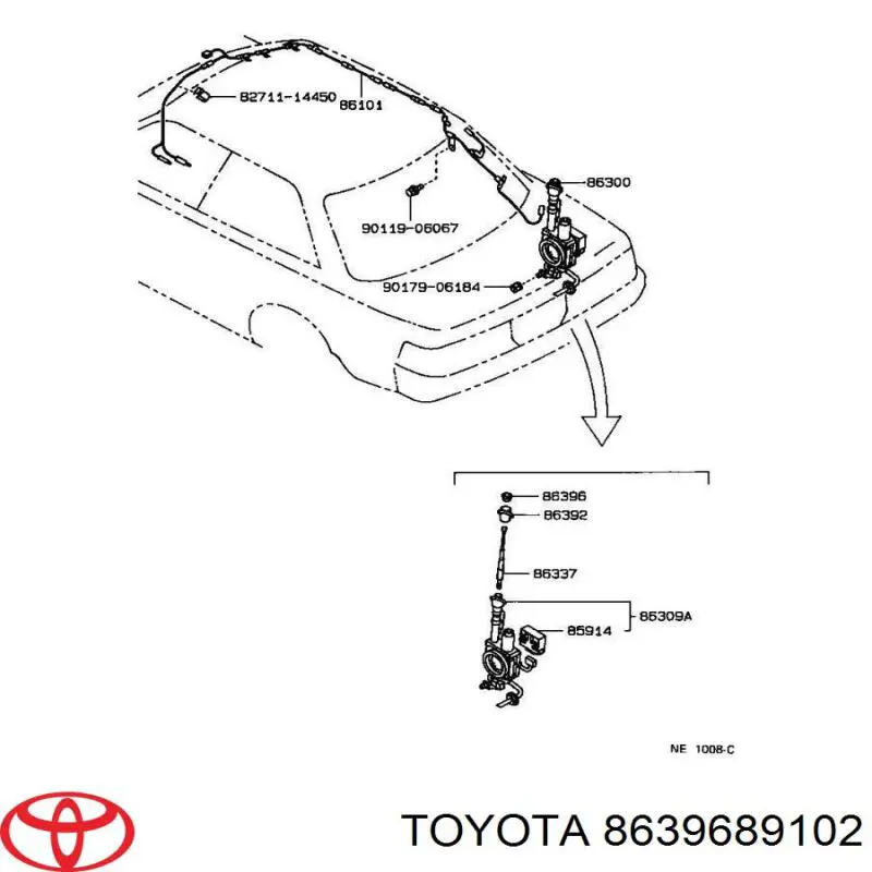 Гайка штока антенни Toyota 8639689102 цена, от 3.58 USD