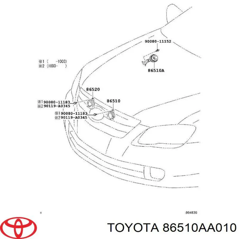 86510AA010 Toyota сигнал звуковой (клаксон)