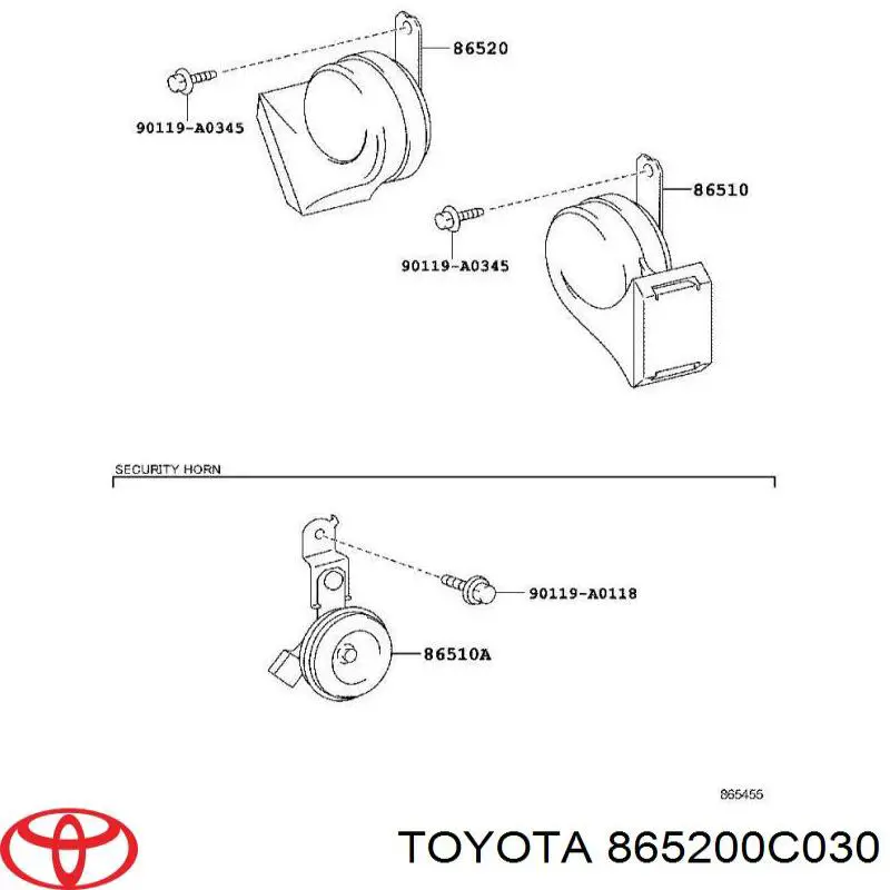 Звуковой сигнал 865200C030 Toyota