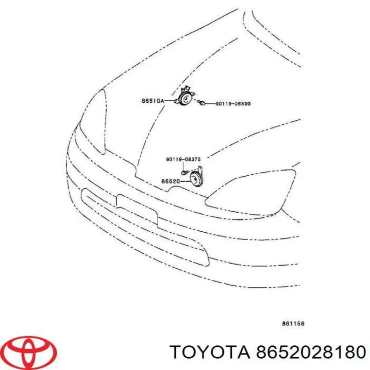 Сигнал звуковой (клаксон) на Toyota Hiace IV 