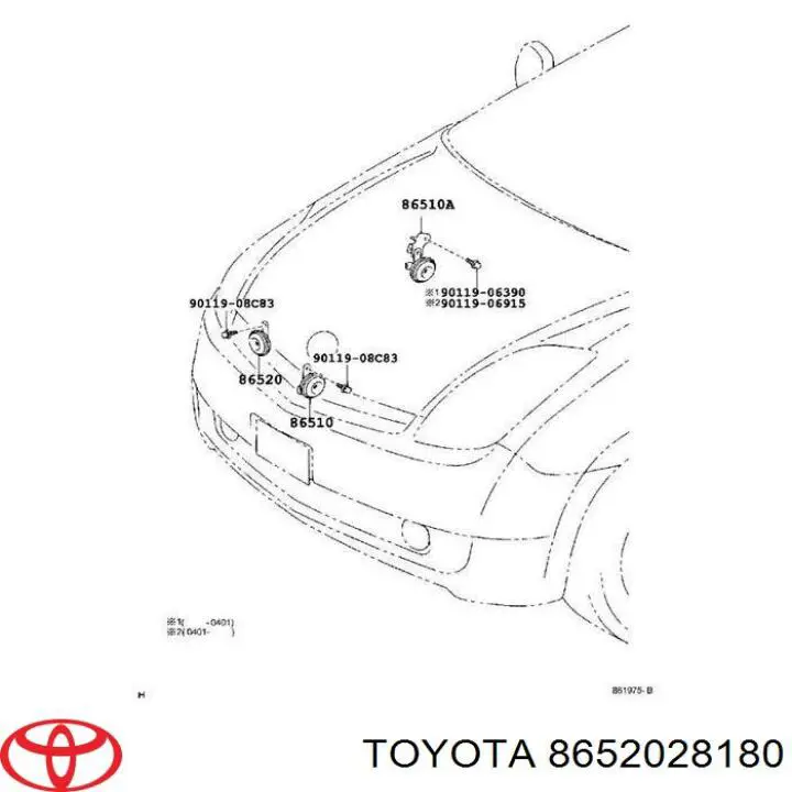 Сигнал звукової 8652028180 Toyota
