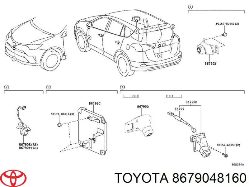 8679048160 Toyota Камера системы обеспечения видимости