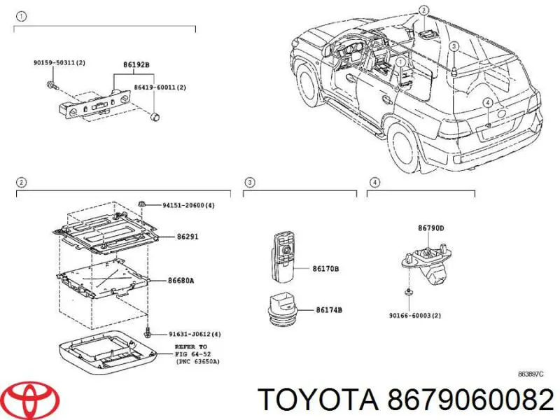 Камера заднего вида 8679060082 Toyota