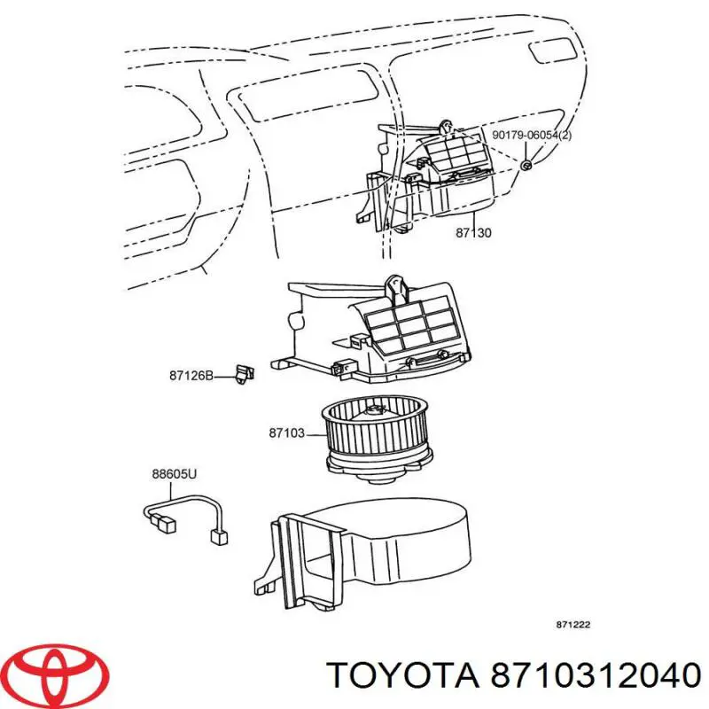 Motor de ventilador de forno (de aquecedor de salão) 8710312040 Toyota