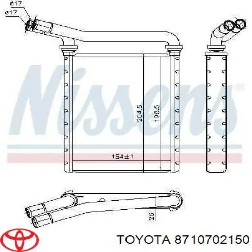 Радиатор печки (отопителя) на Toyota Corolla E15
