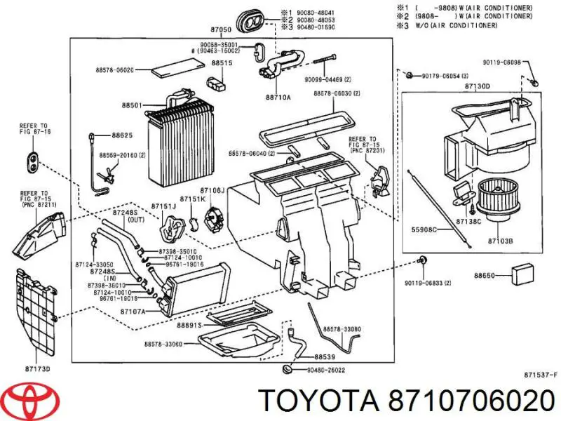 8710706020 Toyota радиатор печки